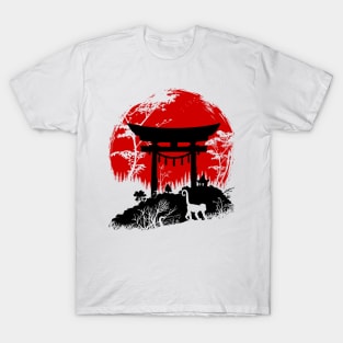 Japanese torii under the sun T-Shirt